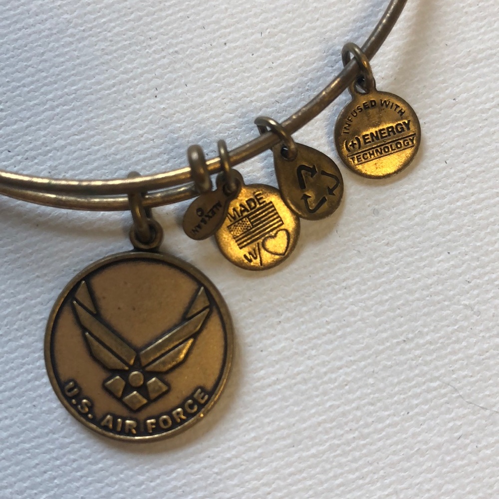 Gold U.S. Air Force Alex and Ani Charm Bracelet
